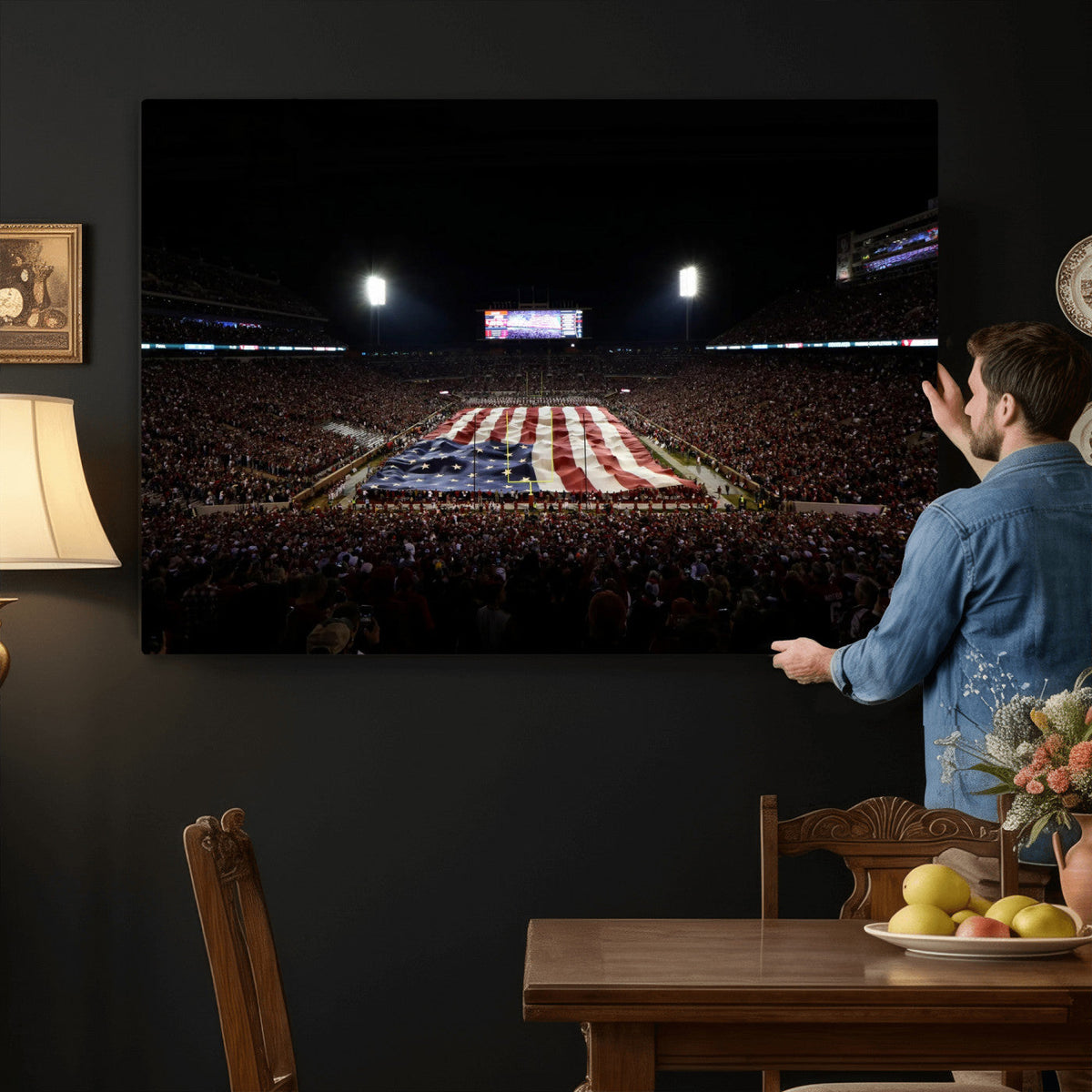 Oklahoma Memorial Stadium Wall Art Canvas Print – Oklahoma