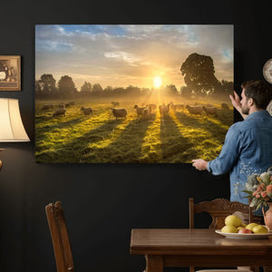 Sheep Wall Art Canvas Print – Rural Farm Animal Artwork