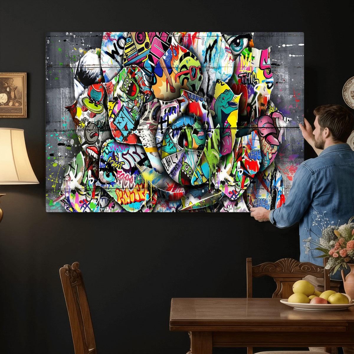 Abstract Graffiti Collage Street Art Wall Art Canvas Print