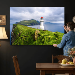 Cliffside Lighthouse Wall Art Canvas Print – Coastal