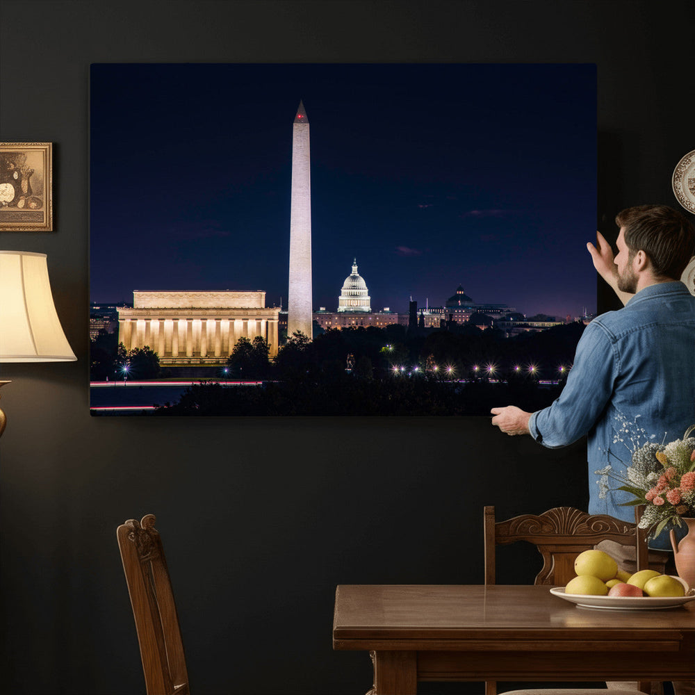Washington White House Skyline Wall Art Canvas Print –