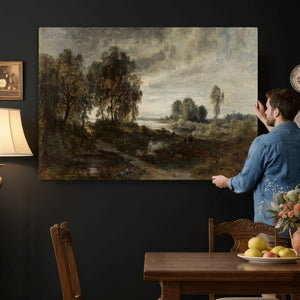 Adolf Dressler Landscape of the Oder River Wall Art Canvas