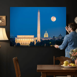 Washington DC Skyline Wall Art Canvas Print – Lincoln