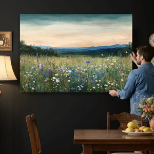 Wildflower Meadow Oil Painting Canvas — Daisy Lavender