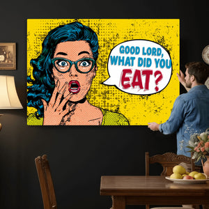 Pop Art Print Bathroom Sign Wall Art Canvas Print — Funny