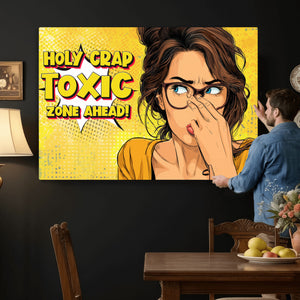 Pop Art Print Bathroom Sign Wall Art Canvas Print — Funny