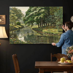 Forest Stream Canvas Wall Art, Peder Monsted A Forest Stream