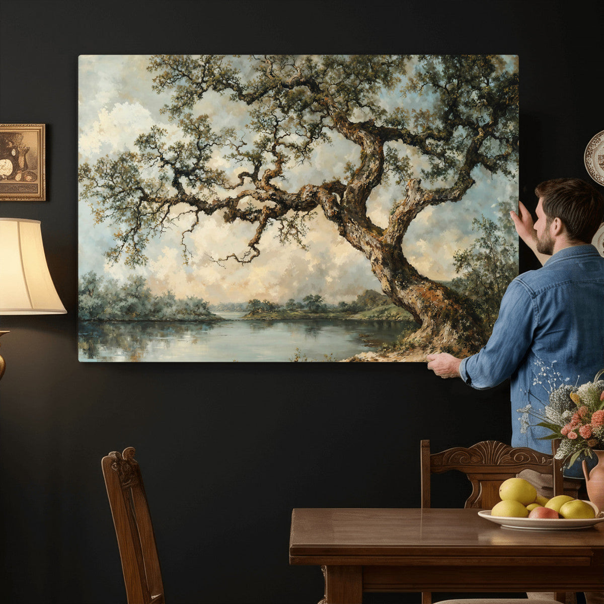 Old Oak Tree Canvas Wall Art, Turner Inspired Romantic