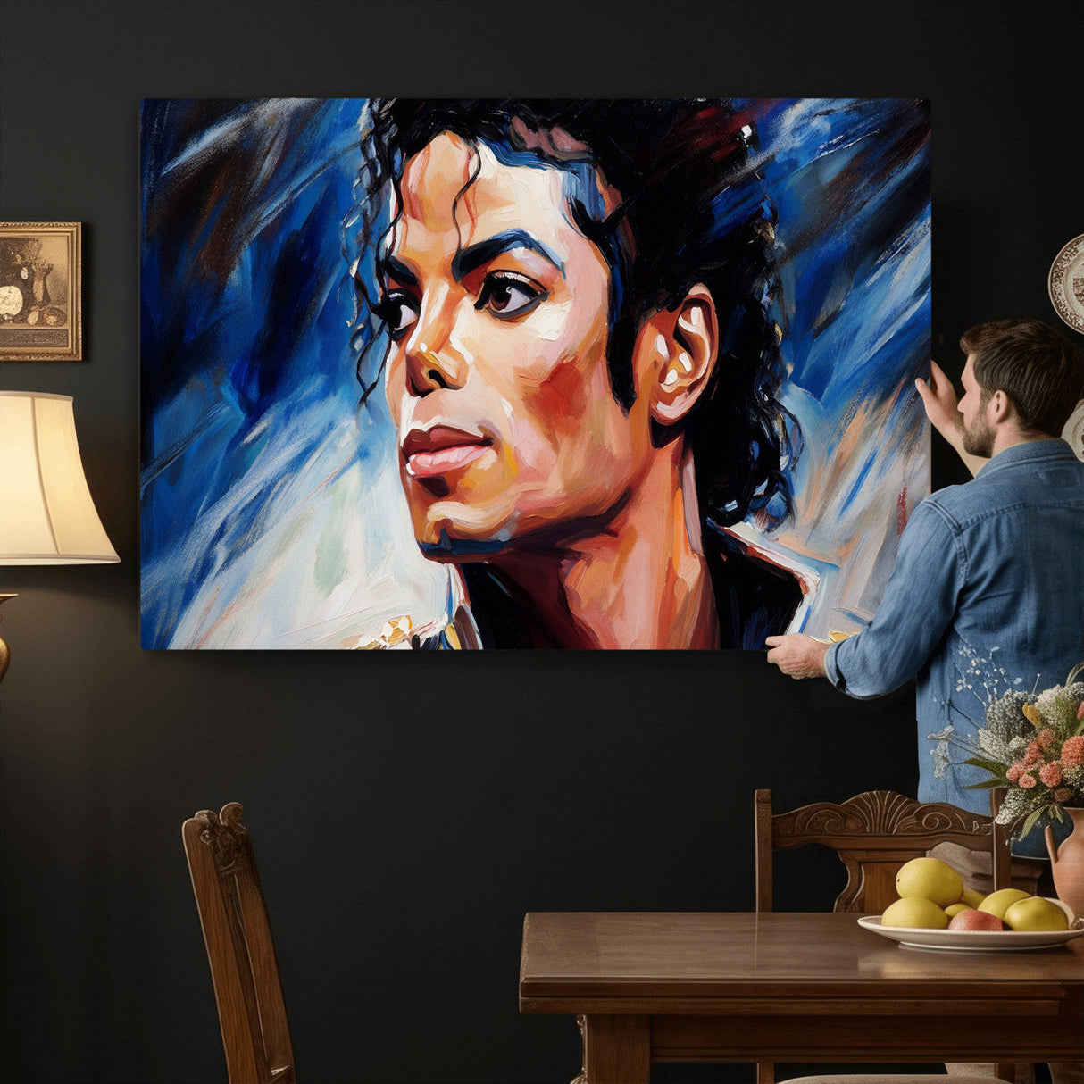 Abstract Michael Jackson Photo Wall Art Canvas Print