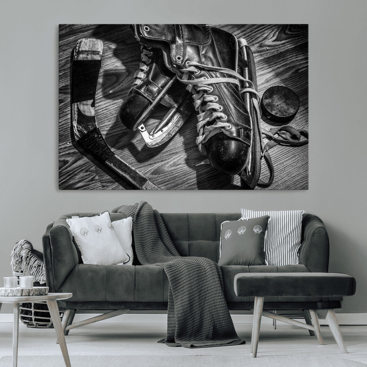 Old Pair of Mens Skates Wall Art Canvas, Men Skates Wall Art