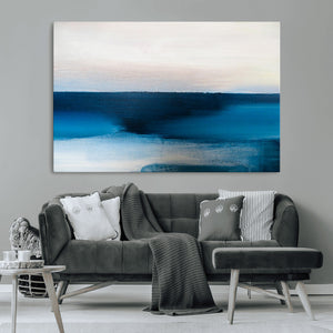 Dark Blue Abstract Wall Art Canvas Print