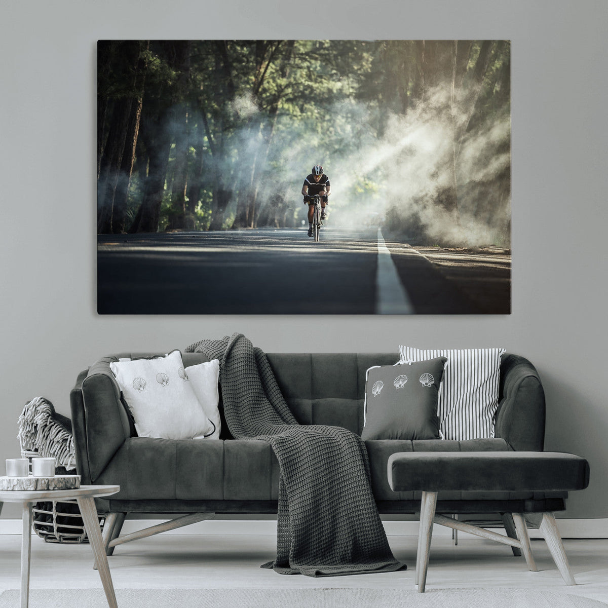 Cycling Road Bike in the Morning, Cycling Road Bike Canvas