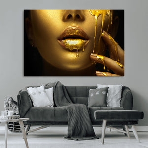 Gold and Women Wall Art Canvas Print