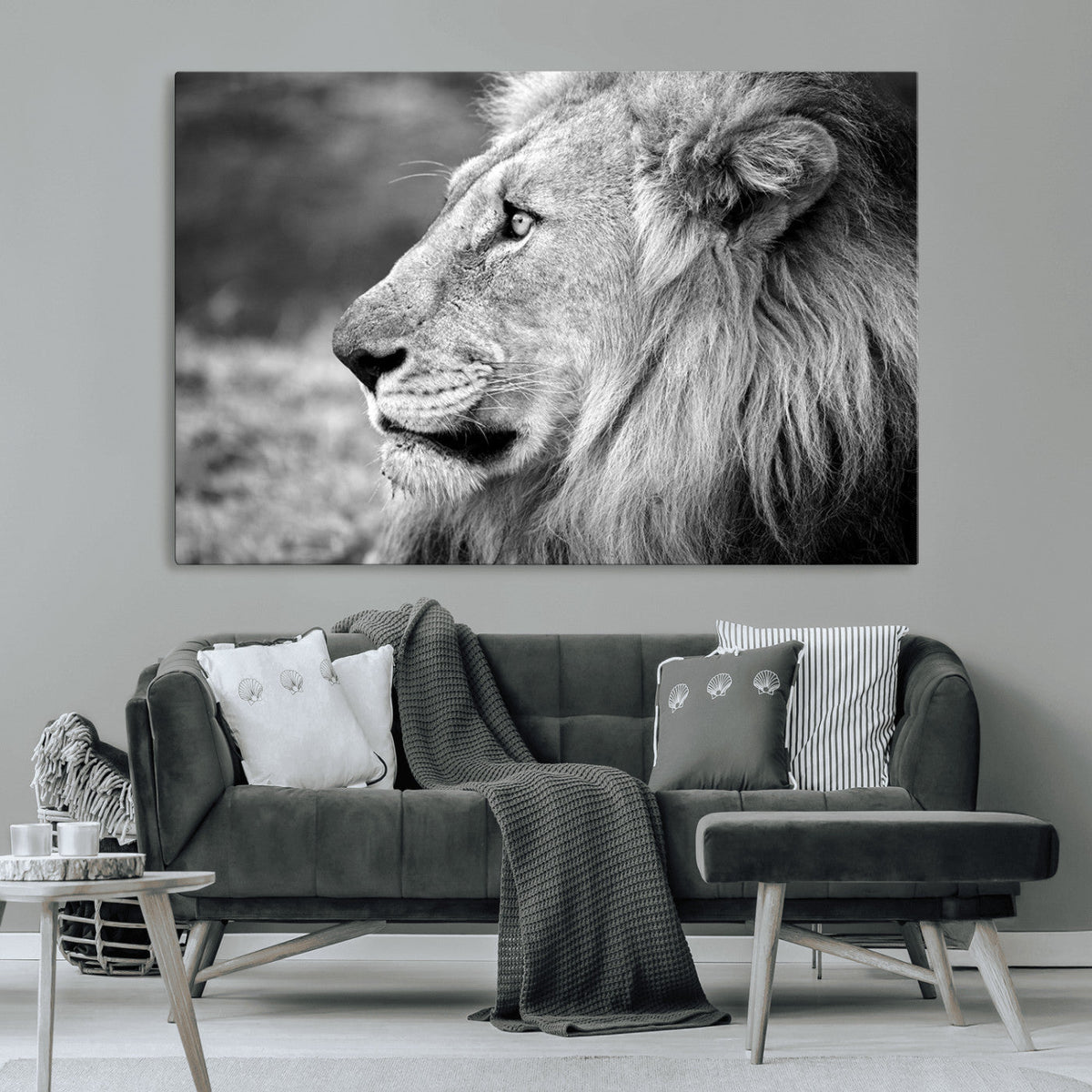 African Lion Wall Art Canvas Print – Majestic Wildlife
