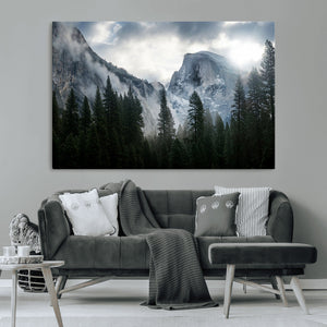 Yosemite National Park El Capitan Foggy Mountain Wall Art |