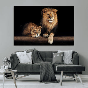 Lion Canvas Wall Art – Majestic Animal Print Artwork for