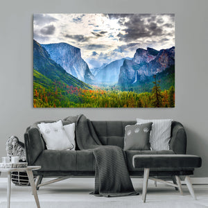 Yosemite Park Half Dome 3 Panel Canvas Print | Large Giclée