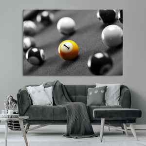 Wall Art Pool Table and Balls Canvas Print