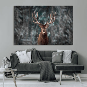 Wall Art Deer Art Animal Canvas, Framed Wall Art Deer Canvas