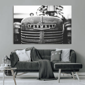 Vintage Farmall Tractor Wall Art Canvas Print, Rustic