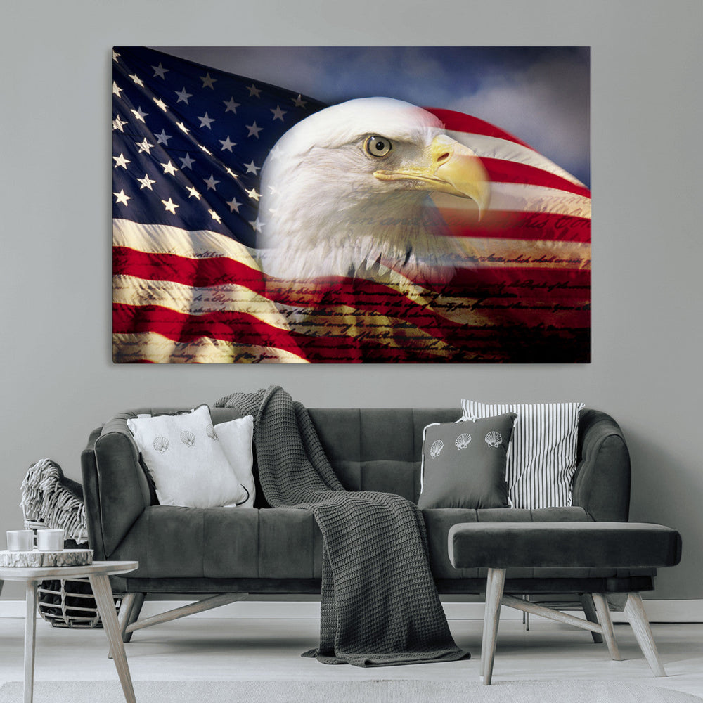 American Flag Eagle Symbol Wall Art, American Flag Eagle