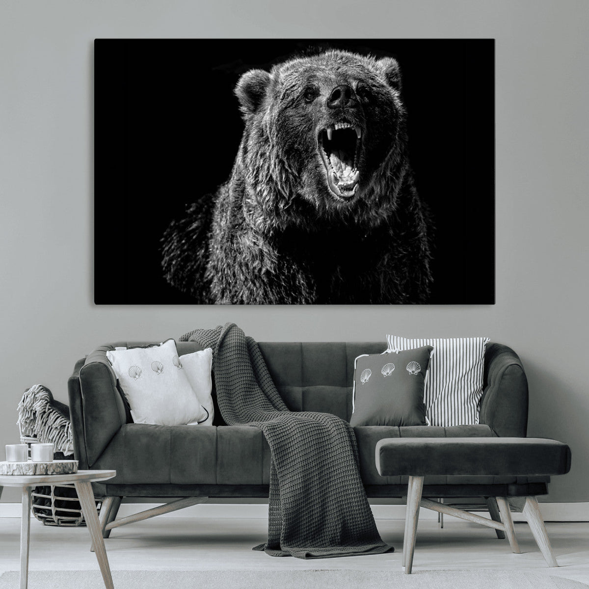 Bear Canvas Print | Wildlife Wall Art for Cabin Decor |