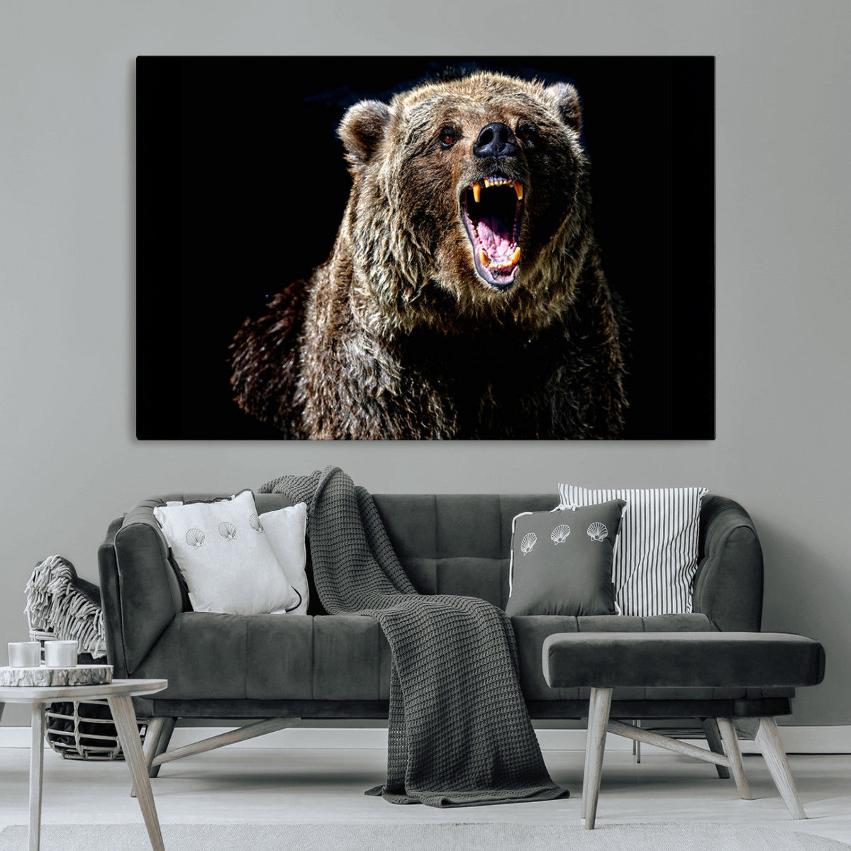Grizzly Bear Canvas Print | Wildlife Wall Art for Cabin