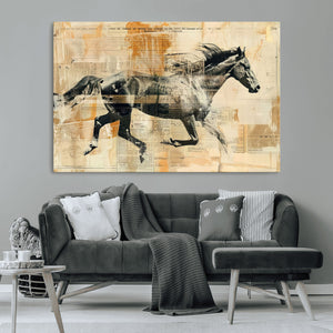 Chines Style Running Horse Western Wall Art | Farmhouse Wall