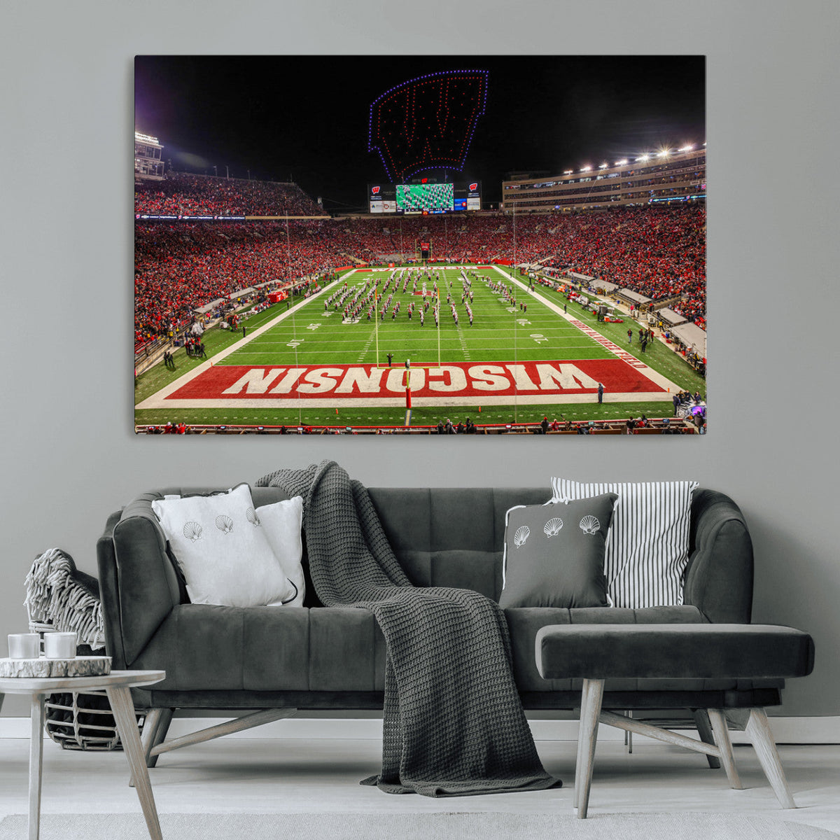 Wisconsin Badgers Football Team Print Canvas- Madison Camp