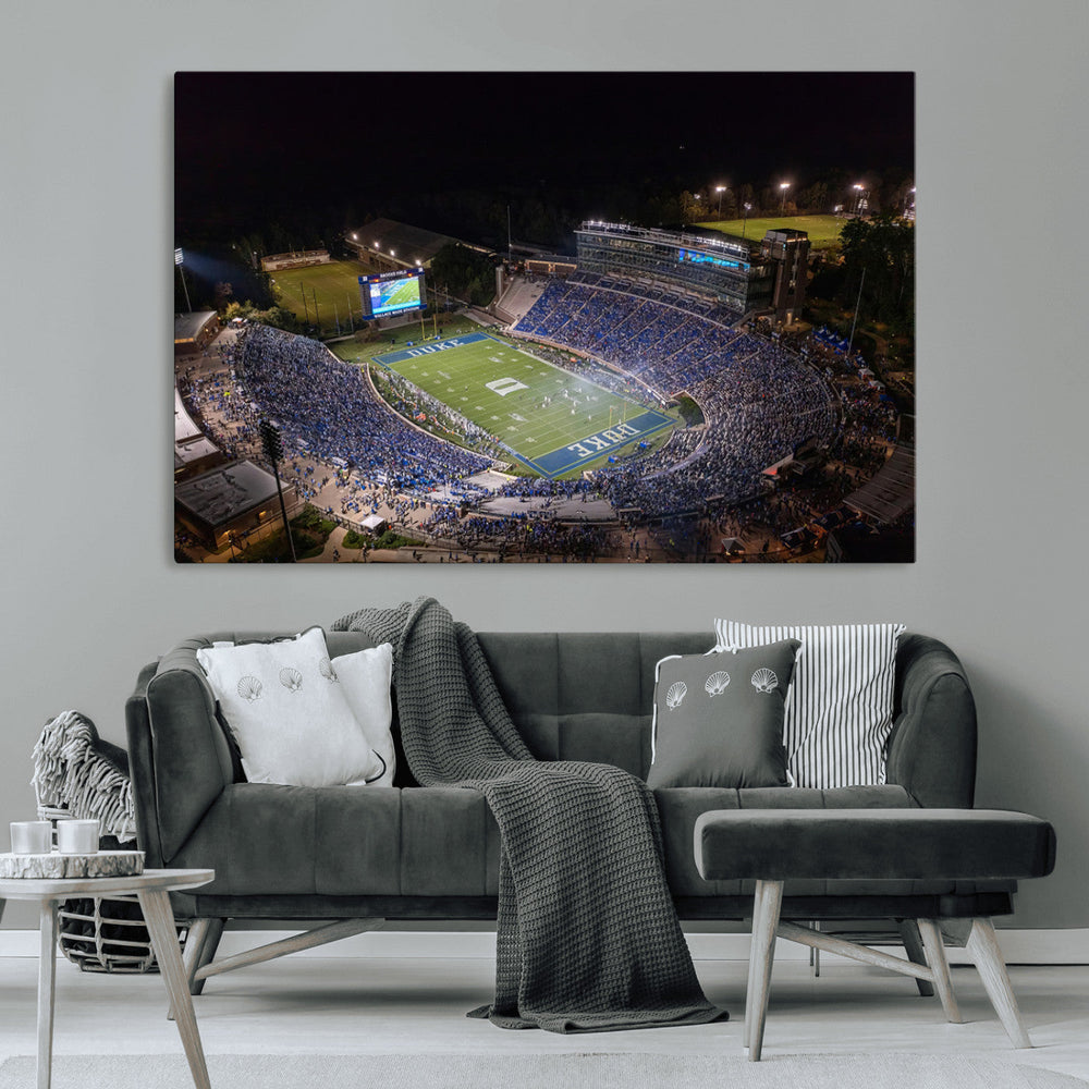 Duke University Blue Devils Football Print Canvas - Durham
