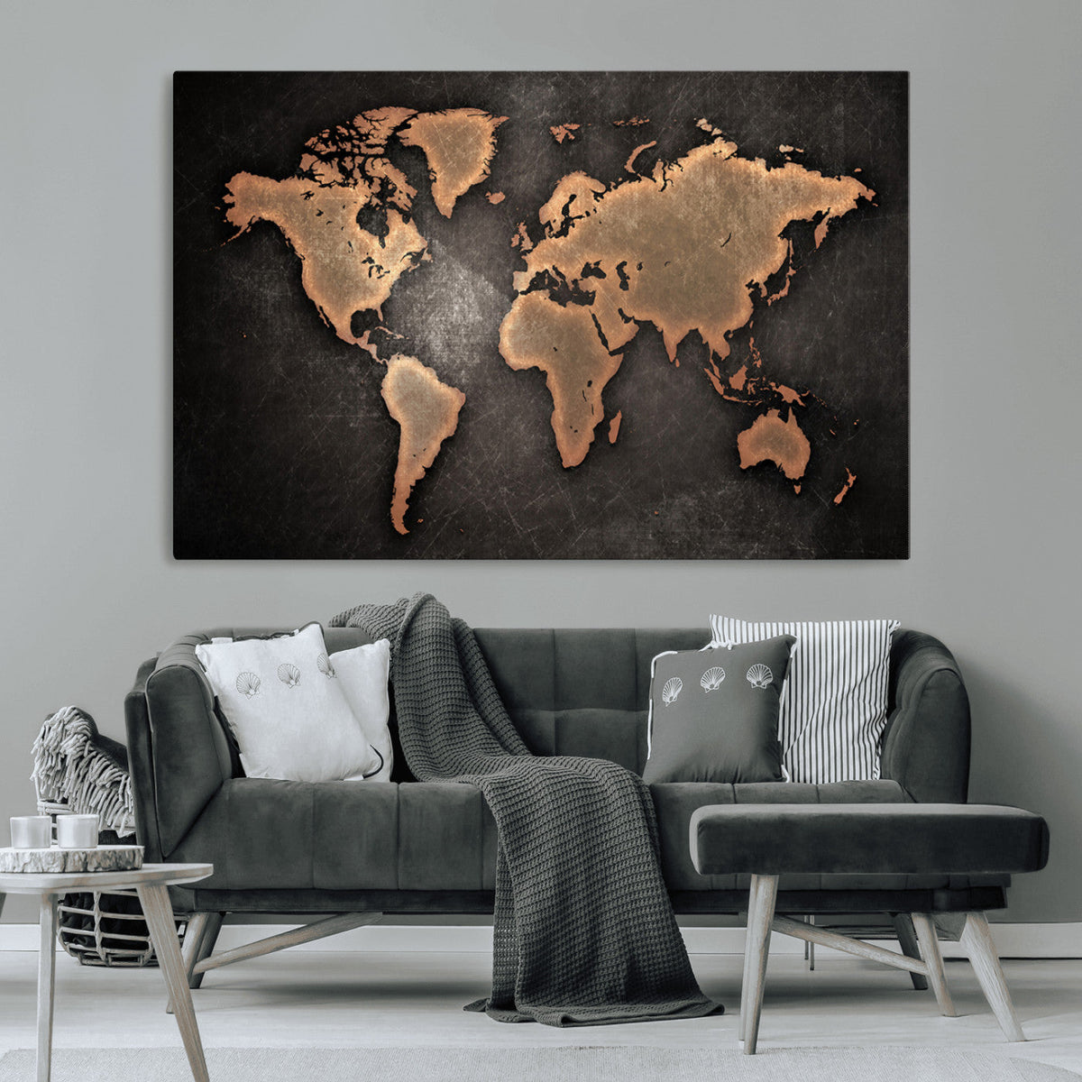 World Map Canvas Print – Framed Travel Map Wall Art for