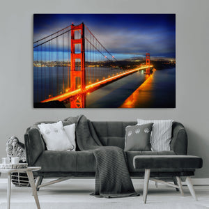 Large Wall Art San Francisco Canvas Print - Wonderful Golden