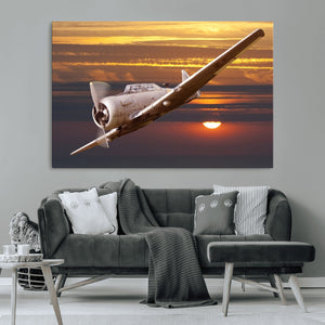 Old War Plane Wall Art Canvas Print