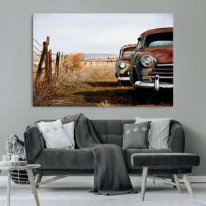 Old Rustic Classic Car Wall Art Canvas Print