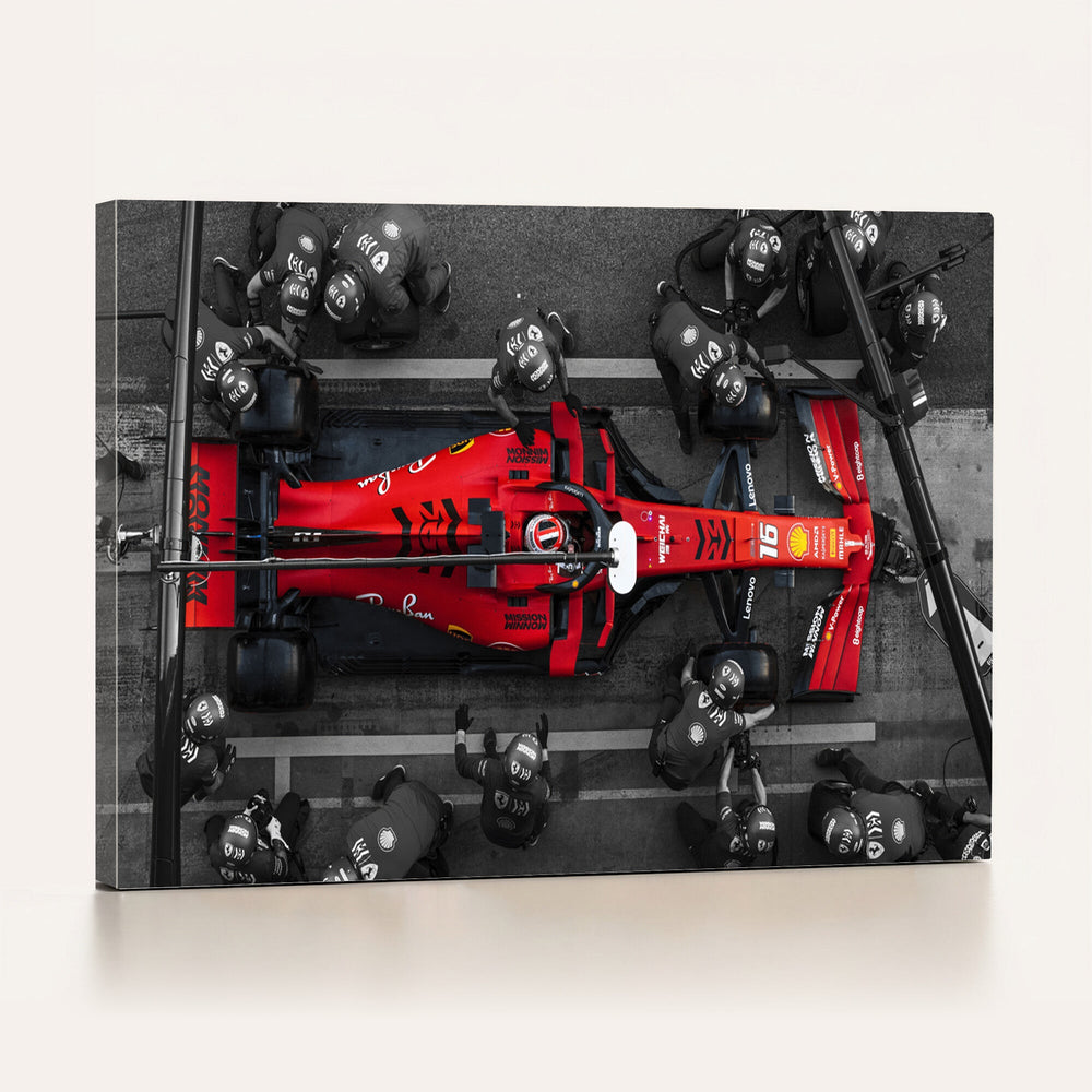 Ferrari Pit Stop Canvas Wall Art – Precision and Speed