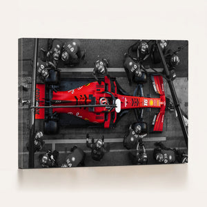 Ferrari Pit Stop Canvas Wall Art – Precision and Speed
