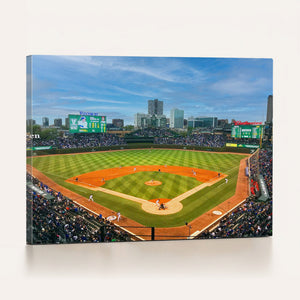 Wrigley Field Chicago Cubs Panoramic Canvas Print –