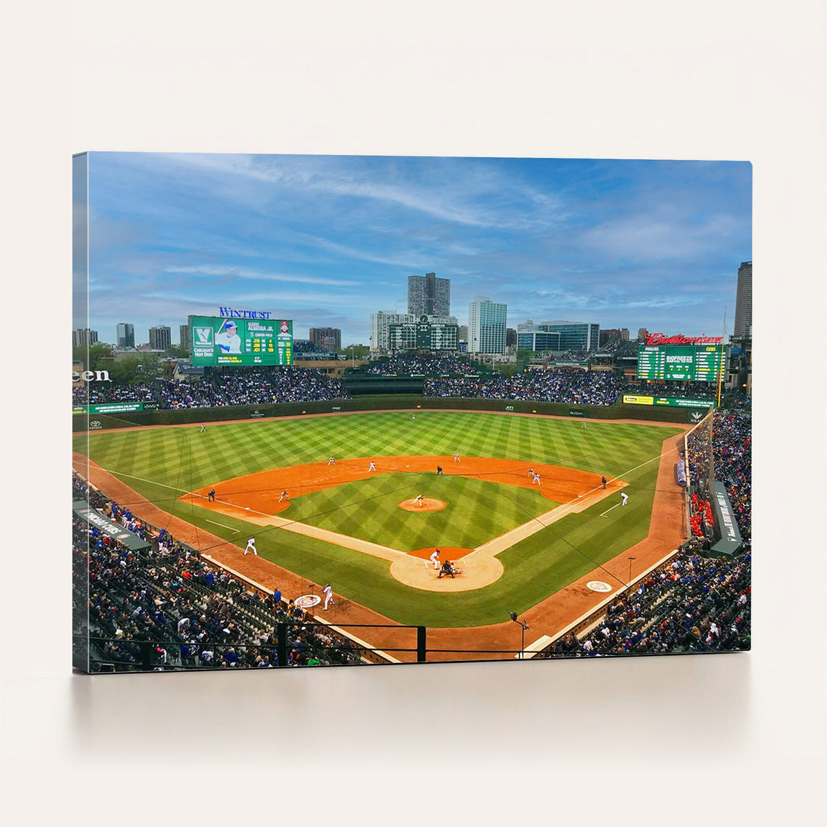 Wrigley Field Chicago Cubs Panoramic Canvas Print –