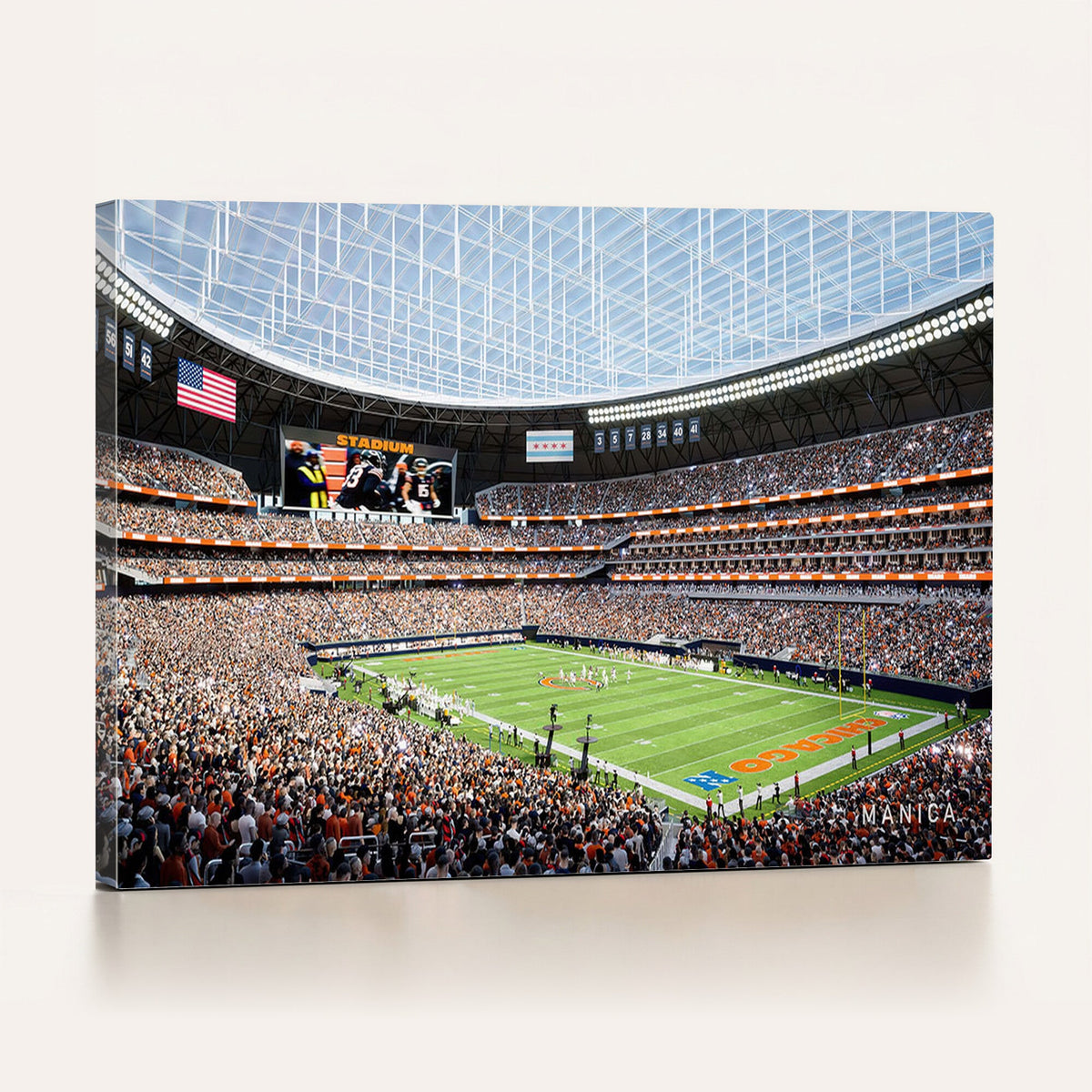 Chicago Bears Soldiers Field Wall Art Canvas Print – Framed