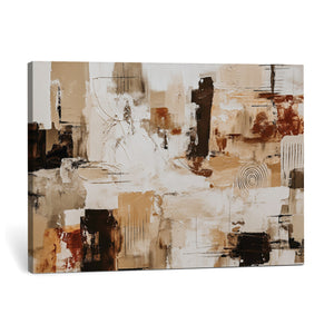 Blue Teal Abstract Canvas Wall Art, Modern Textured Painting Print, Navy Orange White Contemporary Art, Neutral Living Room Decor, Office Art