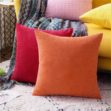 18''x18'' Textured Popcorn Weave Throw Pillow | 10 Colors – Cozy & Modern Solid Design | Couch & Bedroom Accent | Insert Included