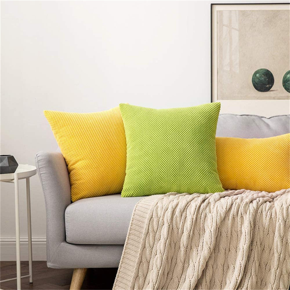 18''x18'' Textured Popcorn Weave Throw Pillow | 10 Colors – Cozy & Modern Solid Design | Couch & Bedroom Accent | Insert Included