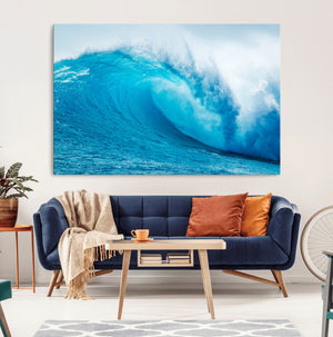 Big Ocean Surfing Wave Wall Art Canvas Print