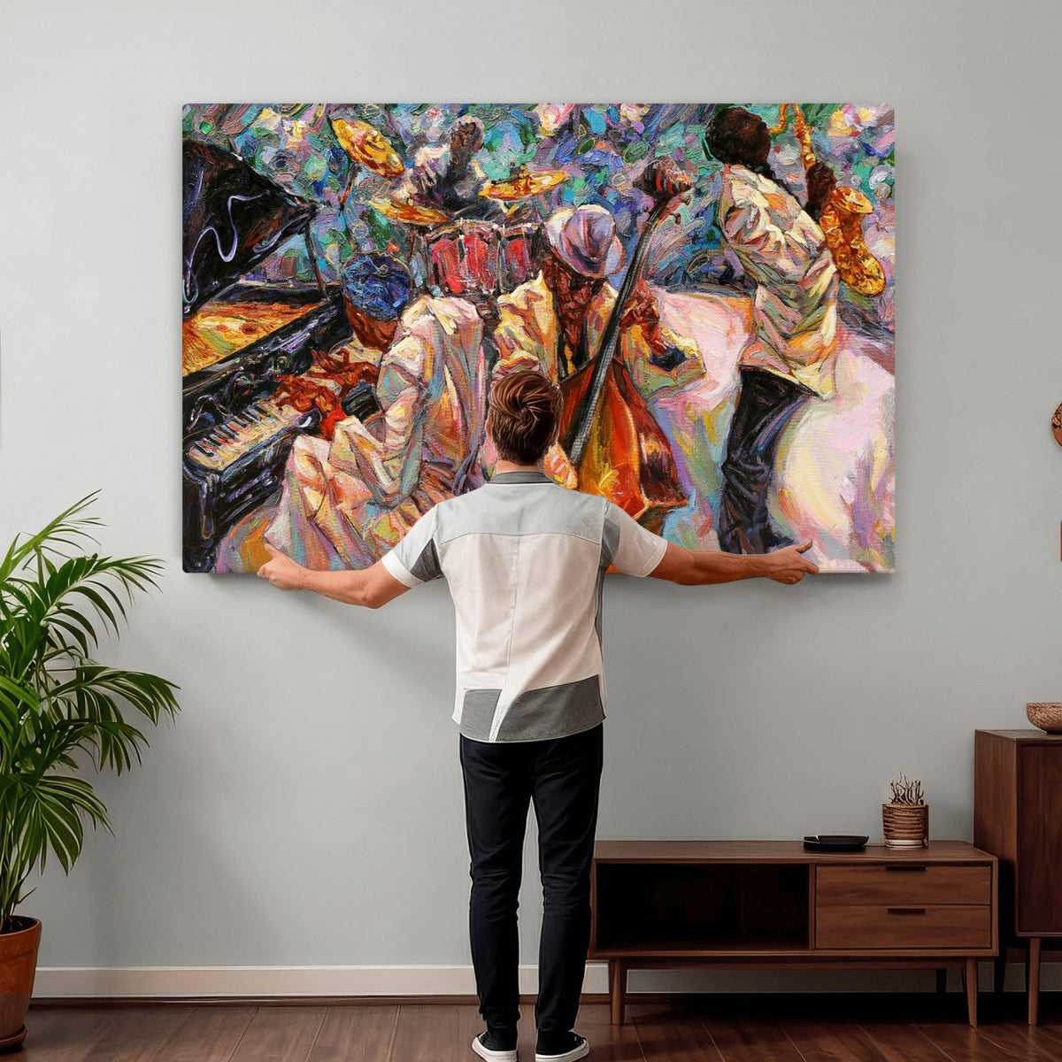 African American Jazz Art Music Abstract Wall Art Painting