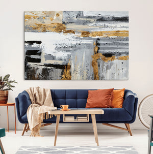 Abstract Painting Canvas Wall Art Print Paint Drip Art Brush
