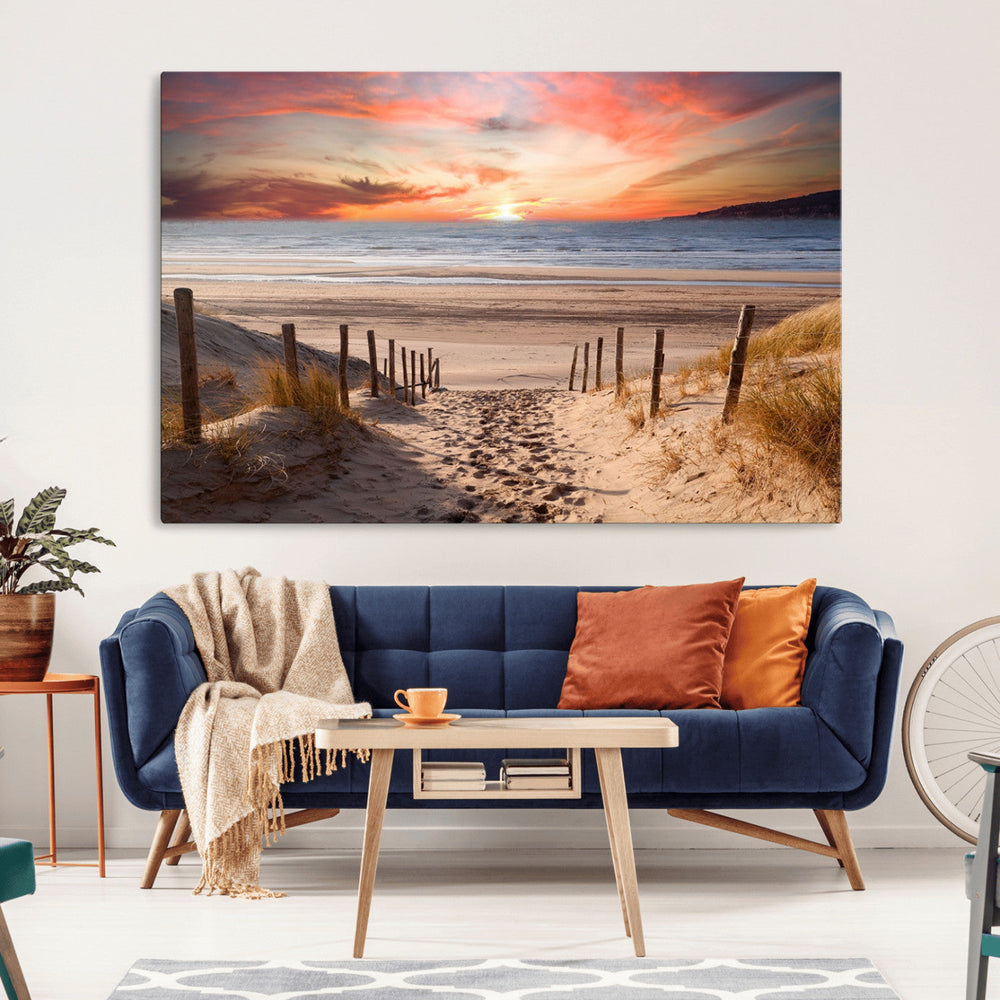 Sunset on the Sea Wall Art Canvas Print