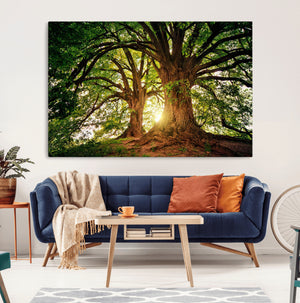 Majestic Ancient Tree Wall Art, NatureCanvas Print, Woodland