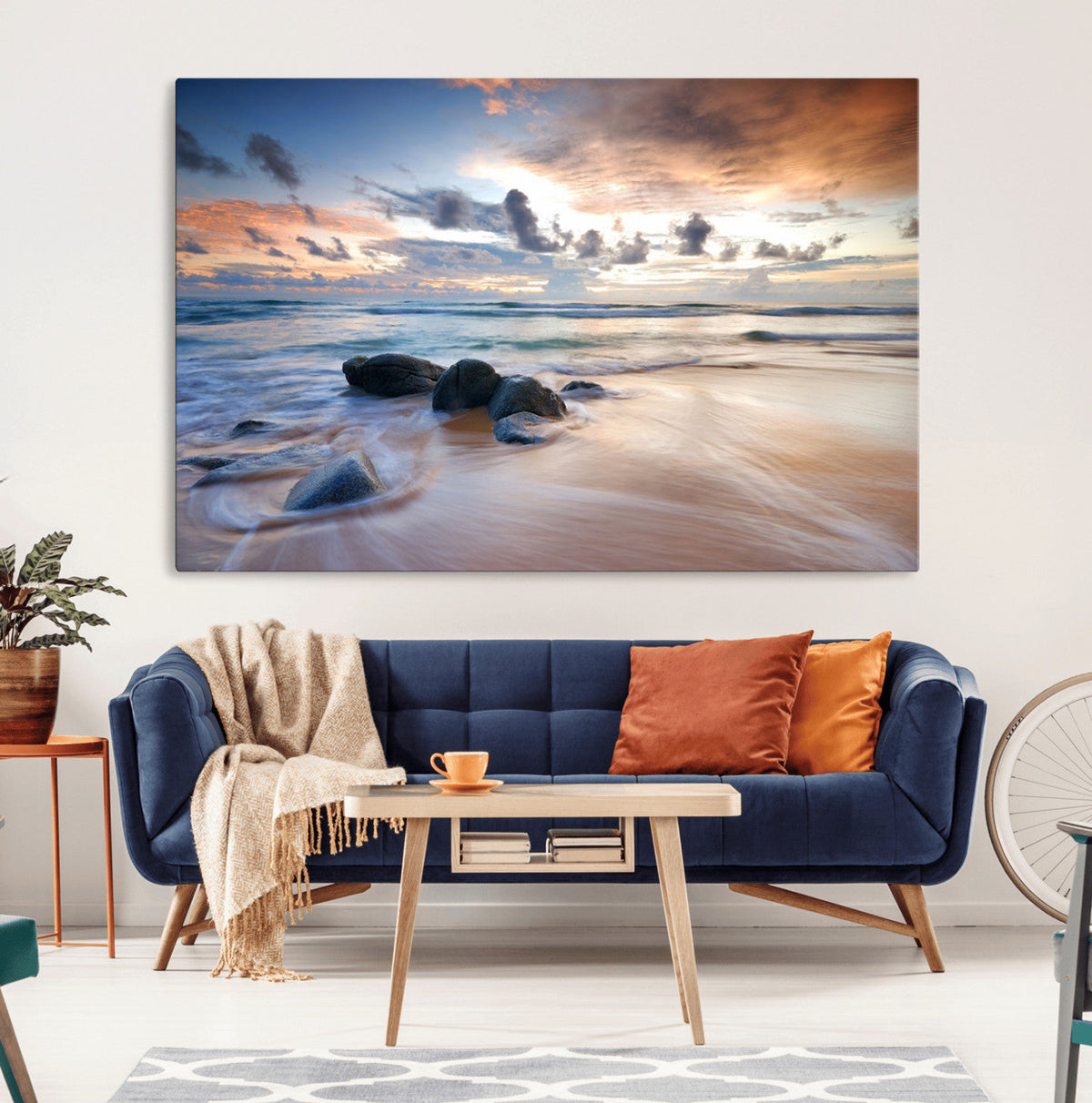 Serene Weather On The Beach Wall Art Canvas Print