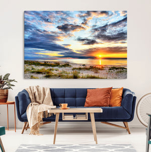 Sunset On The Ocean Wall Art Canvas Print
