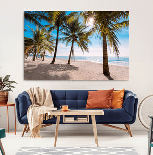 Palm Beach Tropical Island Wall Art Canvas Print